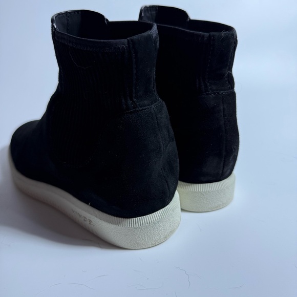 Vince black boots Women's 7.5 shoes Ilona Pull-On High-Top Sneakers - Picture 9 of 13